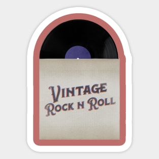 VINTAGE VINYL ROCK n ROLL Sticker